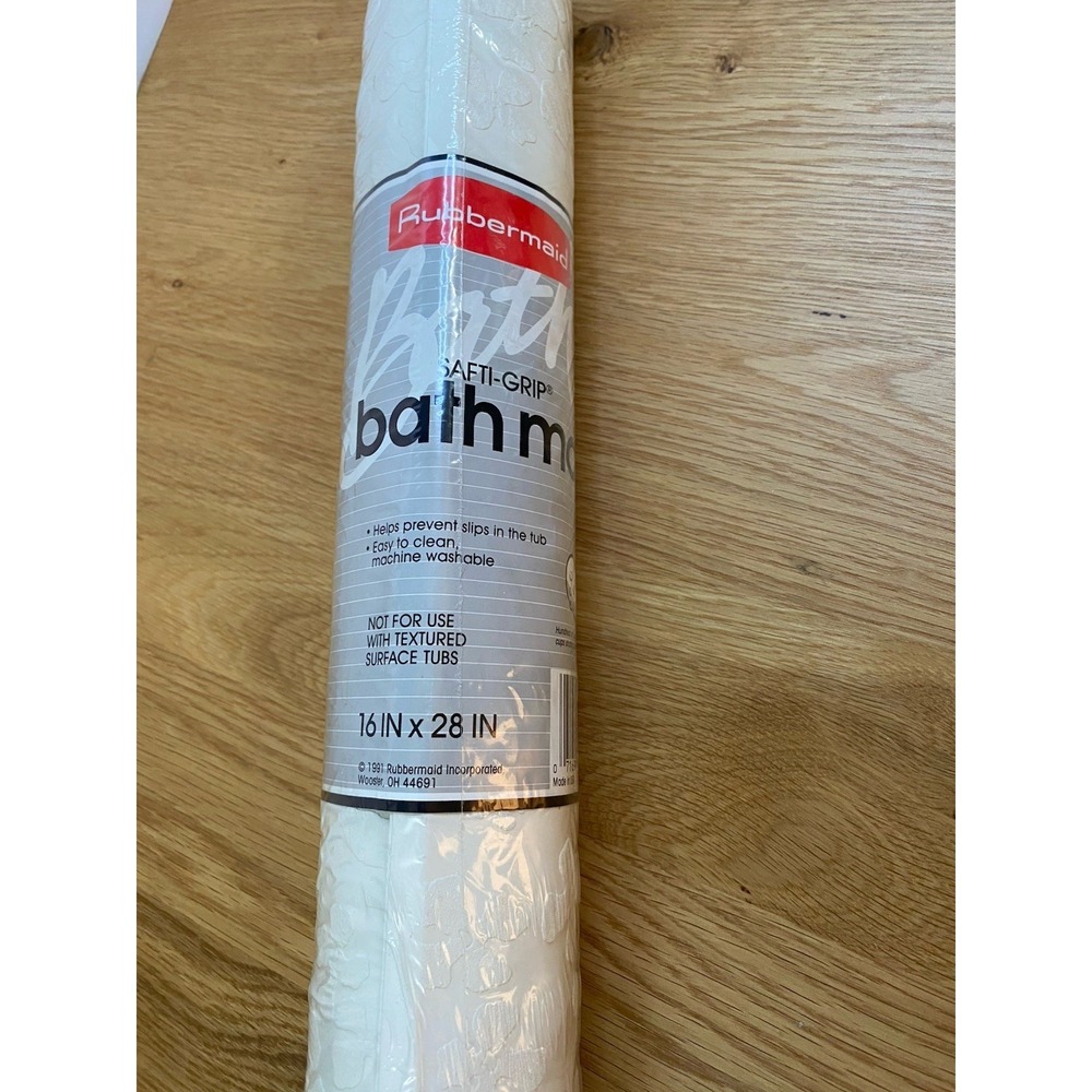 Vintage 1991 New Rubbermaid Safti-Grip Bathtub Mat 7041 Cream‎ 16x28" NOS